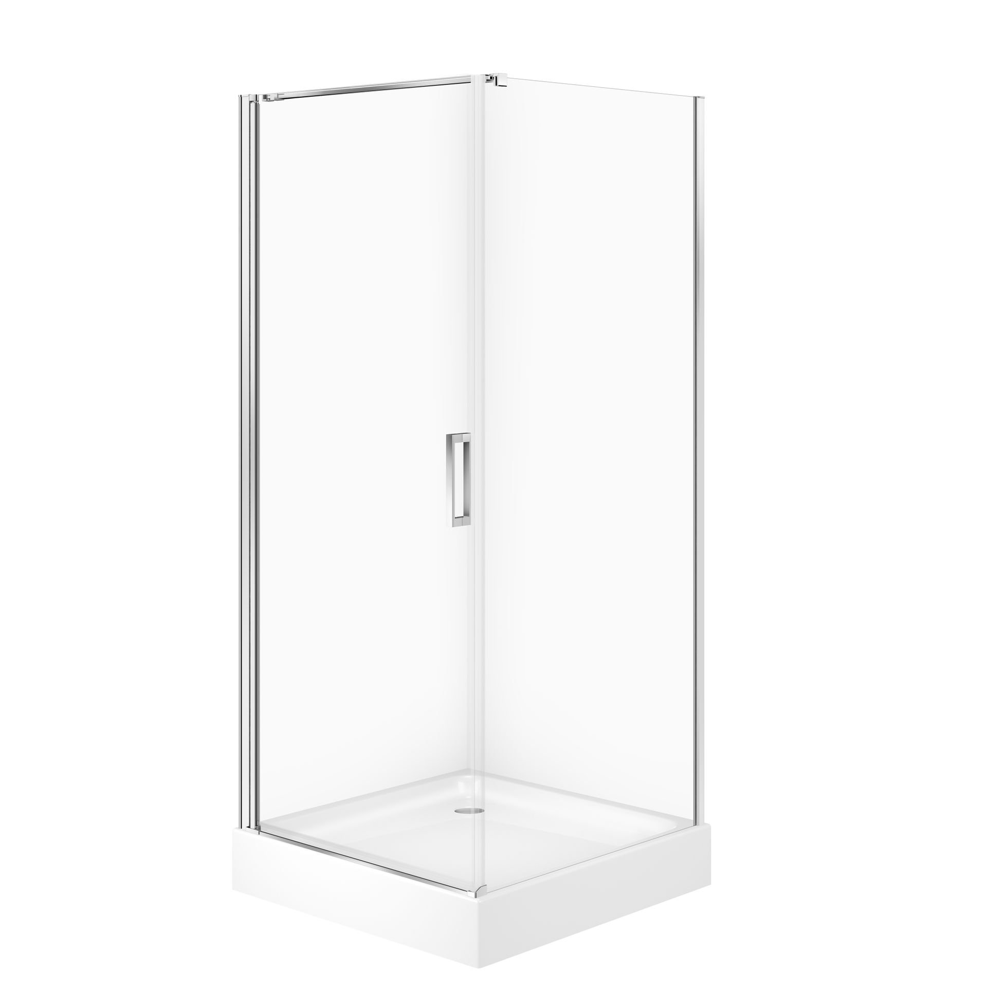 Kabina prysznicowa Cersanit Moduo 80x80x195 kwadratowa chrom transparentne z brodzikiem tako 16 cm biały S601-480