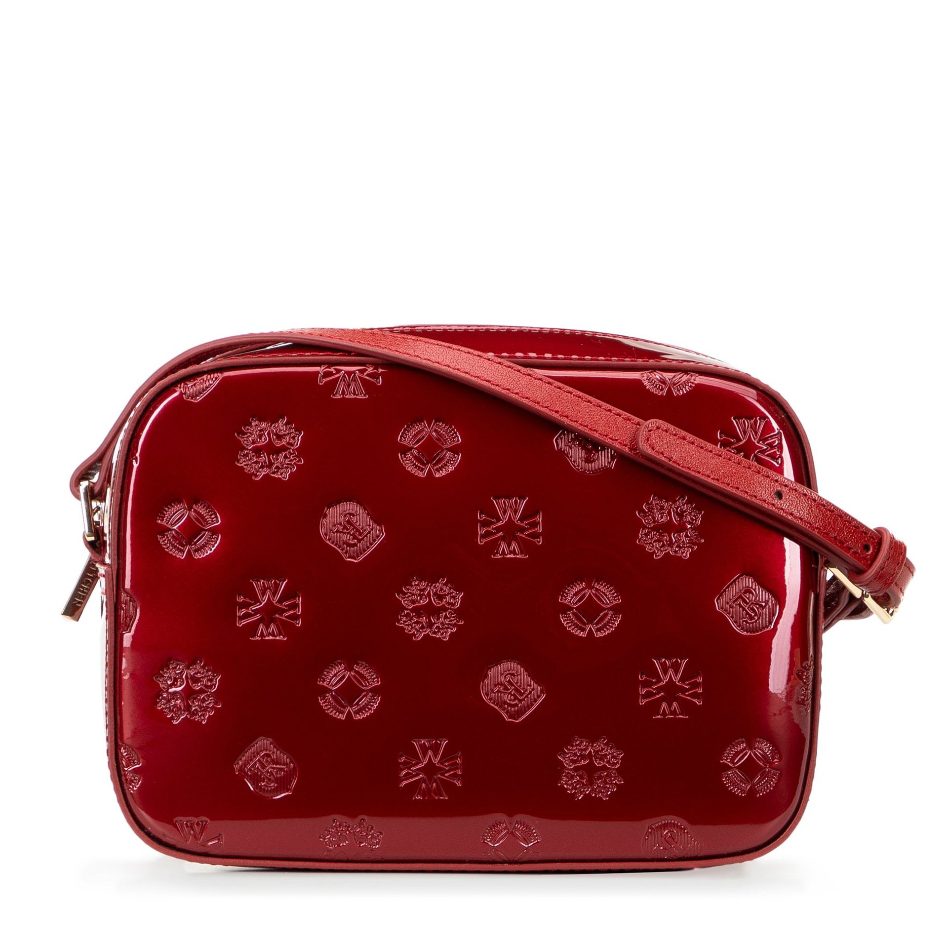 Damska crossbody ze skóry lakierowanej czerwona