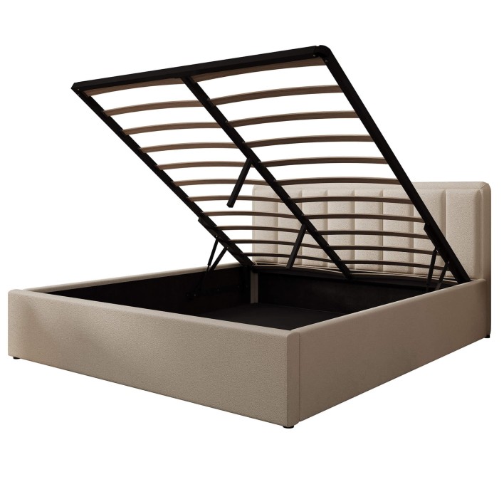 Łóżko tapicerowane z pojemnikiem SFG0143 160x200 Boucle Beż #3