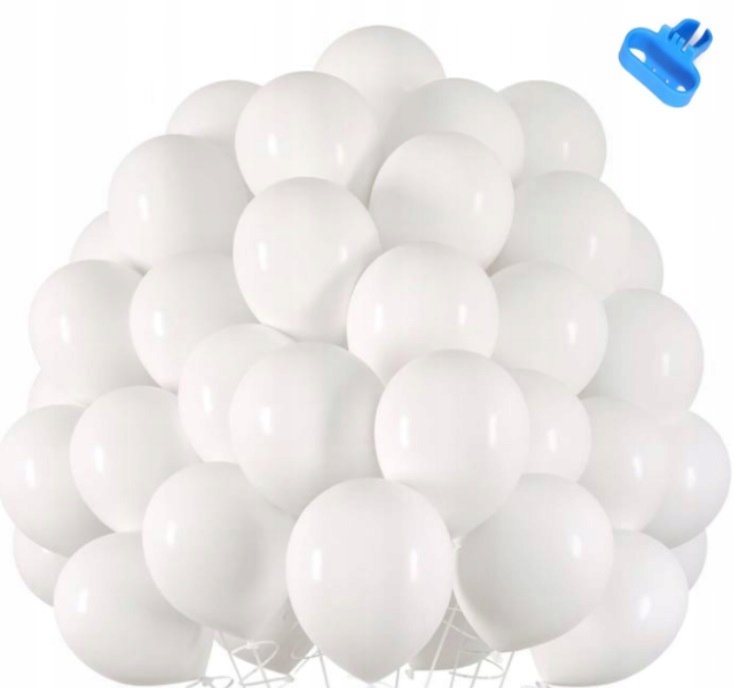 50 Szt Balony Matowe Białe Duże 30 Cm Pastelowe Mocne Wesele Chrzest