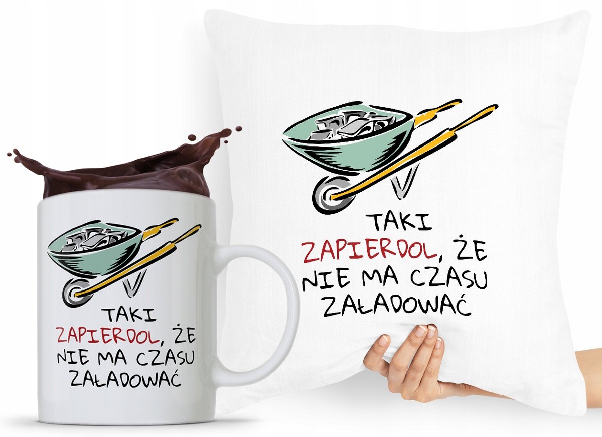 ZESTAW PODUSZKA KUBEK BUDOWLAŃCA MAJSTRA FACHOWCA z Nadrukiem ze Zdjęciem