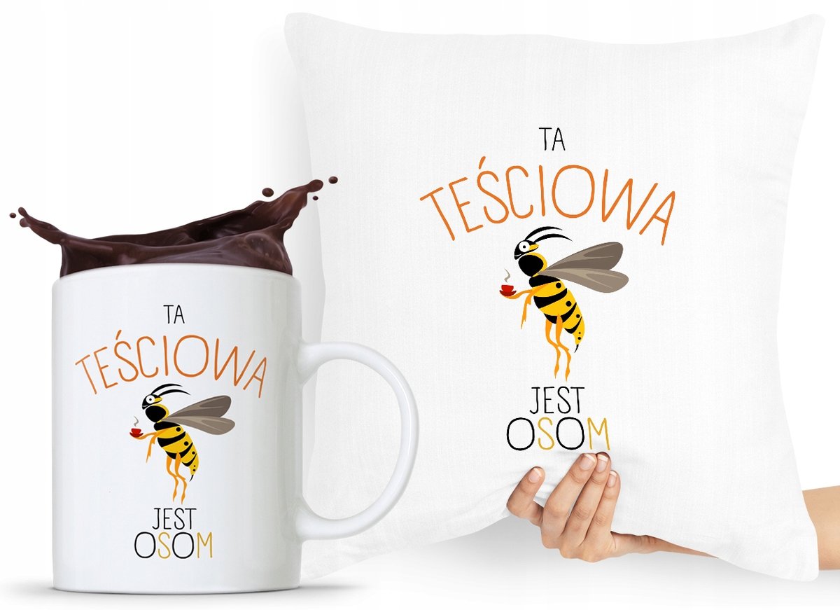 ZESTAW PODUSZKA + KUBEK PREZENT DLA TEŚCIOWEJ MAMY z Nadrukiem ze Zdjęciem