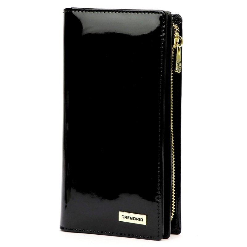 Gregorio LS-124 BLACK portfel damski skórzany czarny RFID