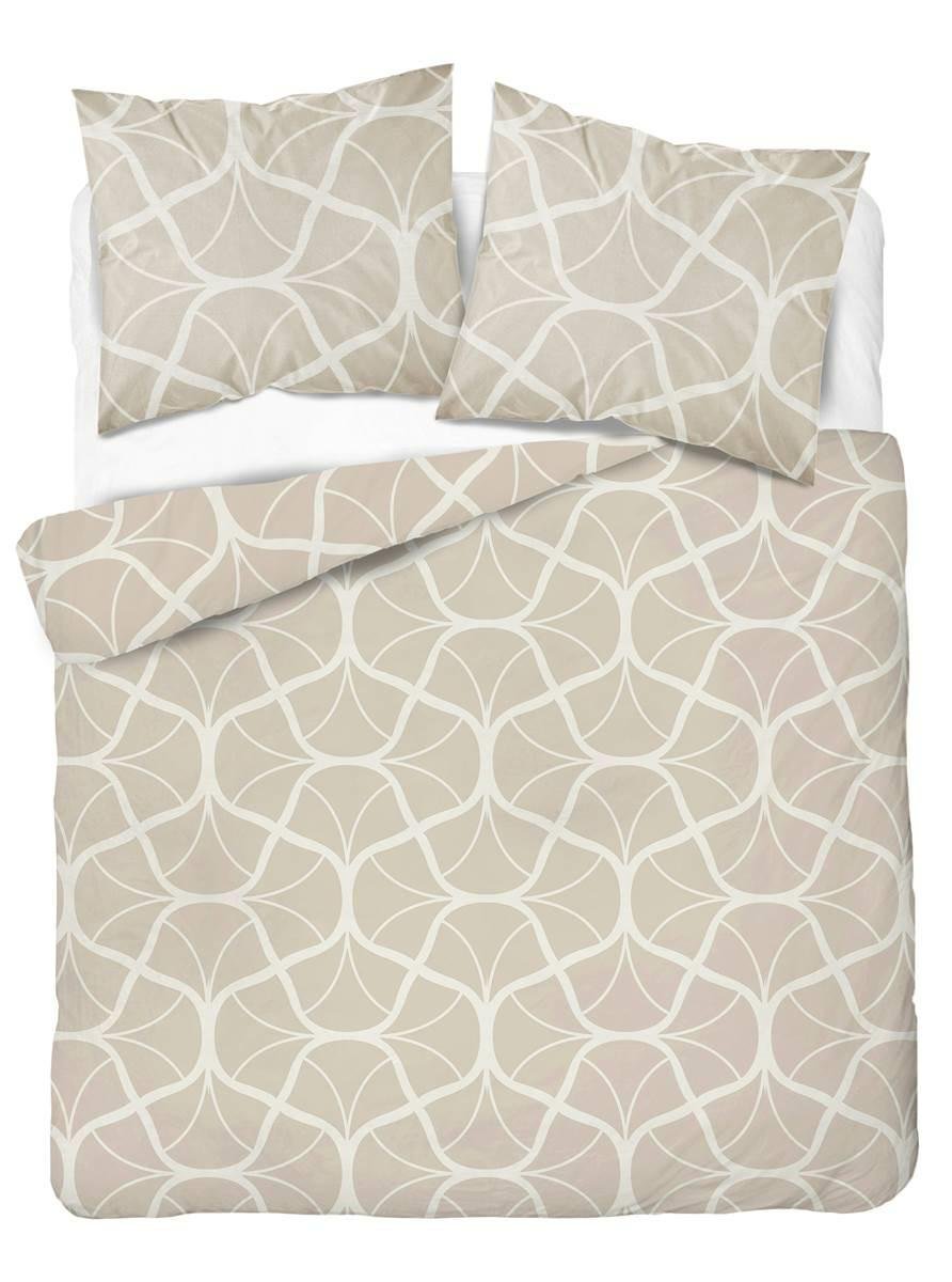Pościel satynowa 160x200 beżowa kremowa geometria Home Satin