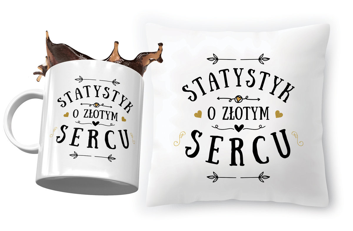 Dla Statystyka Zestaw Poduszka + Kubek na Prezent z Nadrukiem ze Zdjęciem