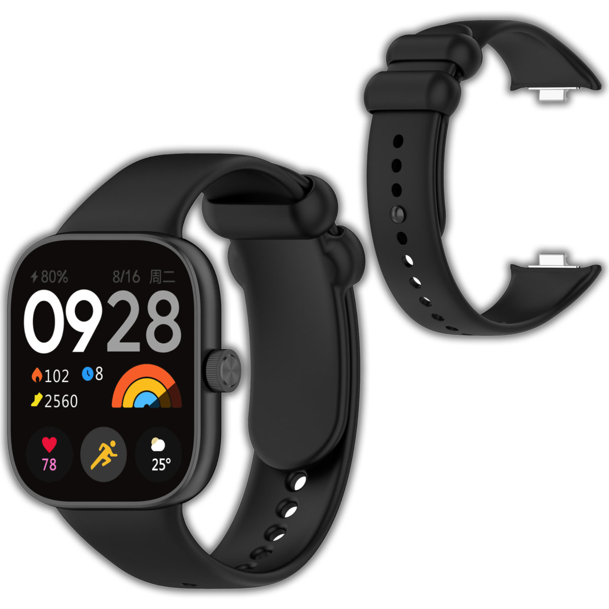 Opaska pasek silikonowy Vanfone do Xioami Redmi Watch 4, czarny
