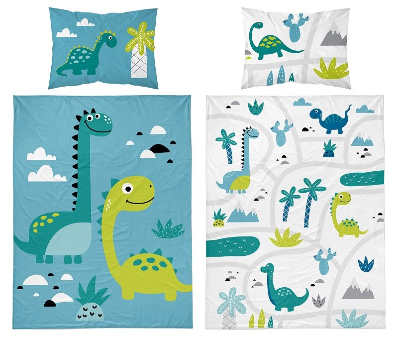 Pościel bawełniana dziecięca 90x120 5135a dinozaury