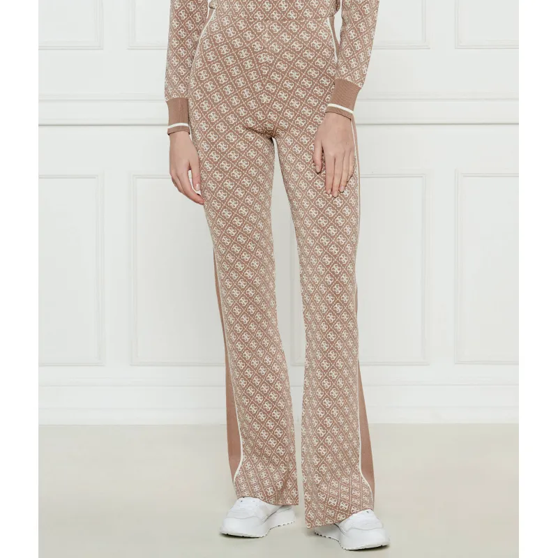 GUESS Spodnie dzianinowe LISE 4G flare fit
