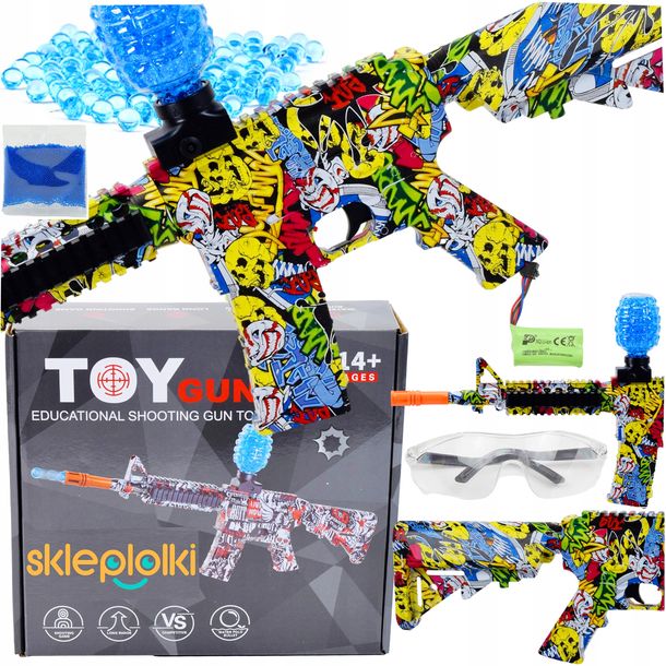 Karabin Automatyczny Pistolet Automat Na Kulki Wodno Żelowe Elektro Zestaw