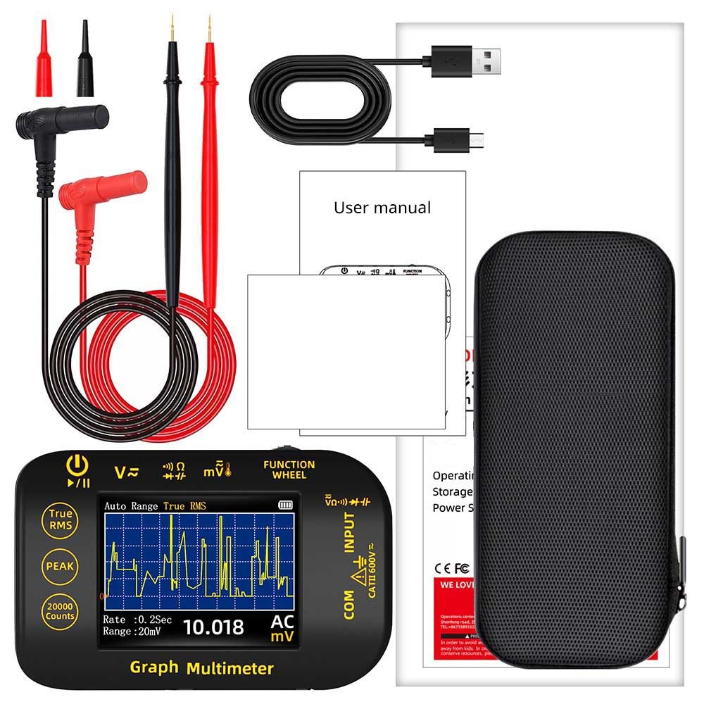 BSIDE S450 Digital Multimeter 20000 Counts 1000V 2 8inch LCD Screen Graphic Recording Type-C Charging Port Photovoltaic V