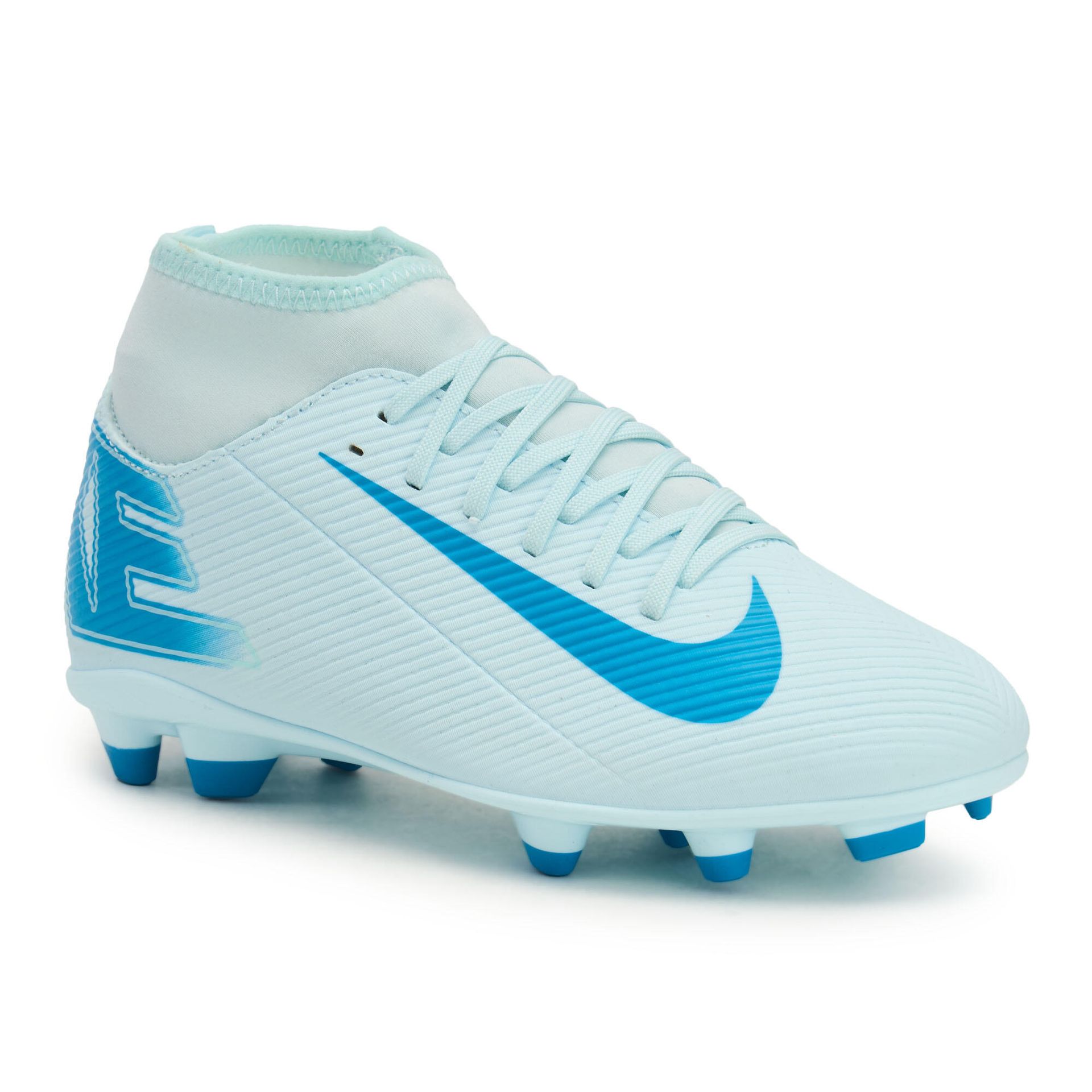 NIKE Dziecięce buty piłkarskie Superfly 10 Club Fg/Mg, uniseks, Lodowiec niebieski czarny, 34 EU