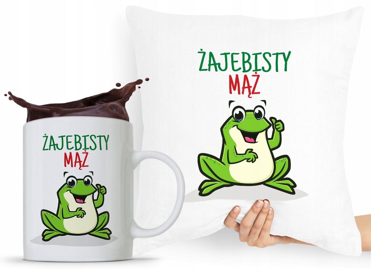 ZESTAW PODUSZKA + KUBEK DZIEŃ CHŁOPAKA DLA MĘŻA z Nadrukiem ze Zdjęciem