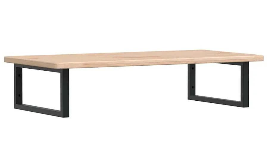 Naturalne półka drewno 100x50 uchwyty czarne R2-B58