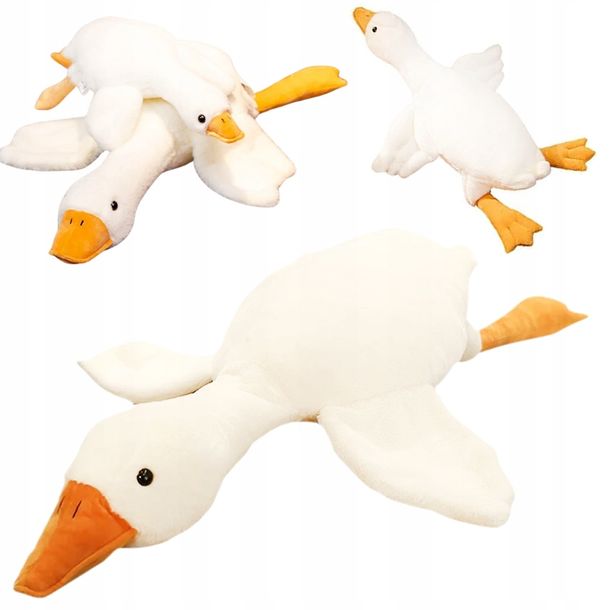 Gęś Pluszowa Pipa Maskotka Pluszak Przytulanka Poduszka Zabawka 130 Cm Duża
