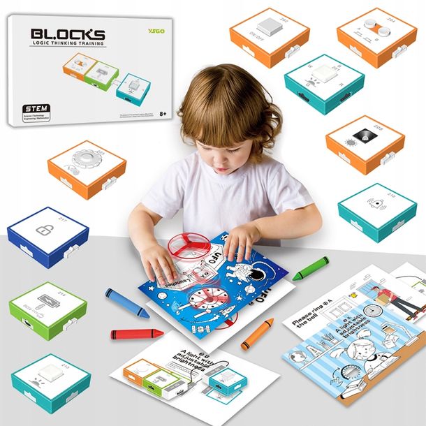 Klocki Modułowe Logiczne Konstrukcyjne Programowanie Prezent Dla Dzieci +8