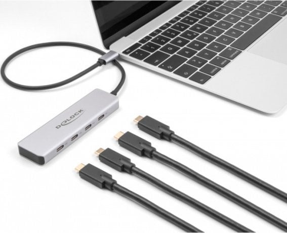 HUB USB Delock DeLOCK USB 10 Gbps USB Type-C Hub with 4 x USB Type-C socket, USB hub grey