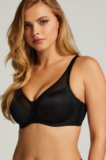 Hunkemöller Nieusztywniany biustonosz minimizer z fiszbinami Nina Czarny