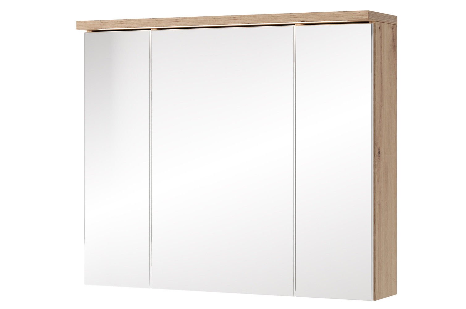 Szafka łazienkowa wisząca Led z lustrem Szynaka Meble Sting 80 cm dąb artisan/biały TH-100-1822