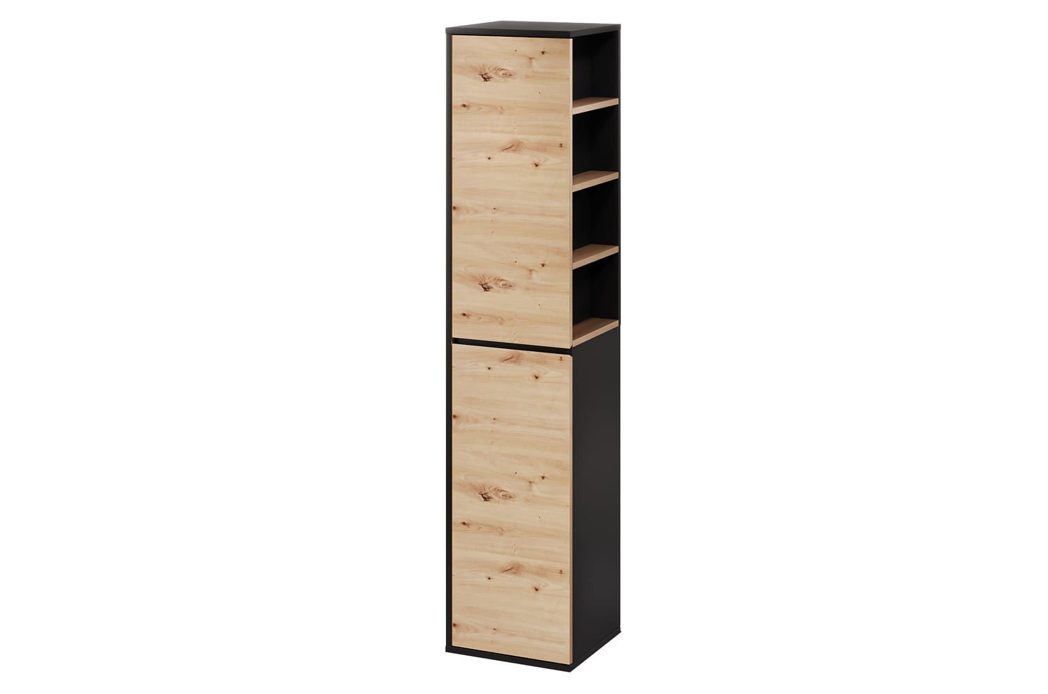 Słupek łazienkowy Szynaka Meble Mossa 35x160x33 lewy dąb artisan/czarny WG-100-1829