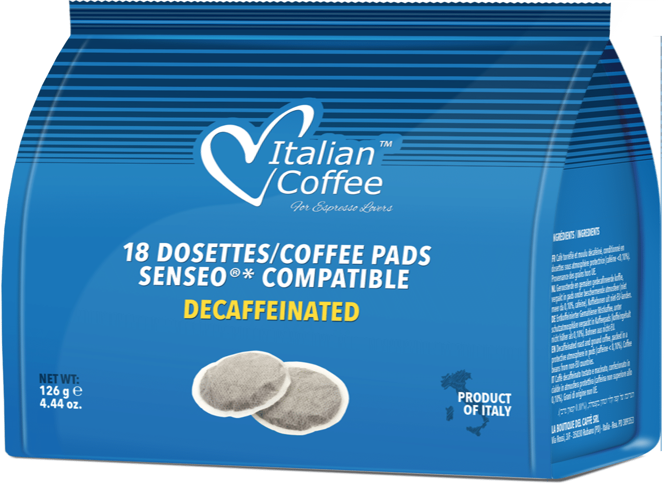 Italian Coffee Decaffeinato Senseo pads - 18 saszetek