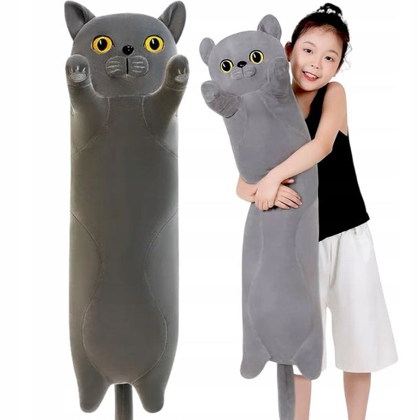 Długi Kotek Maskotka Poduszka Pluszak Kot 90cm Xxl