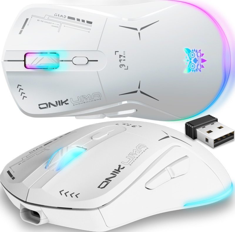 Onikuma ONIKUMA CW917 Myszka Gamingowa bezprzewodowa RGB : Kolor - biały
