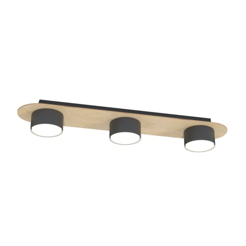 Diaz lampa sufitowa 3xGX53 czarna/drewno 1438/3