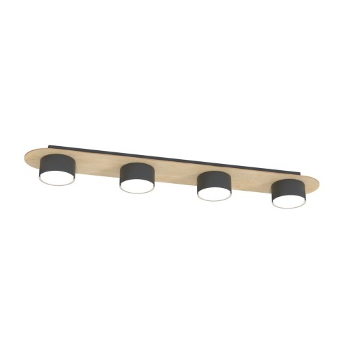 Diaz lampa sufitowa 4xGX53 czarna/drewno 1438/4