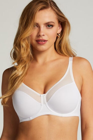 Hunkemöller Nieusztywniany biustonosz minimizer z fiszbinami Nina Biały