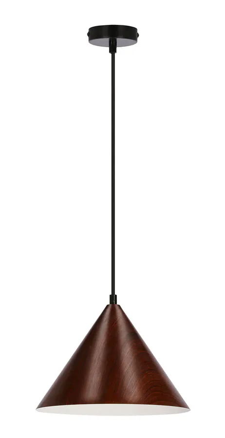Lampa wisząca z drewnianym kloszem w kolorze orzecha M3-F53