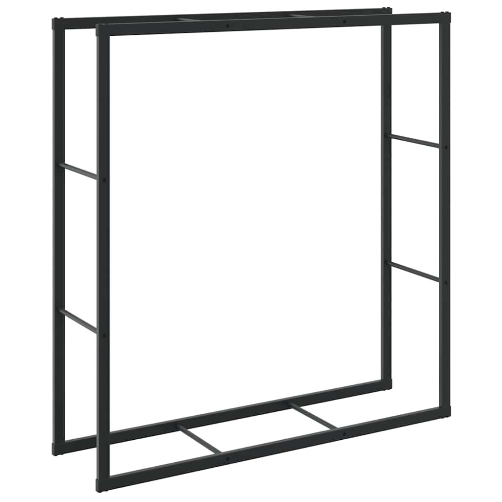 vidaXL Stojak na drewno opałowe, czarny,110x30x116 cm, stalowy
