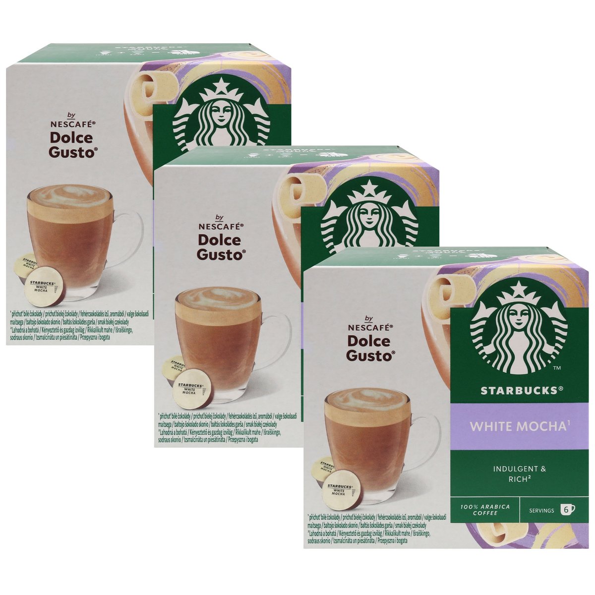STARBUCKS Kawa w kapsułkach White Mocha, kompatybilna z Dolce Gusto 3sztuki