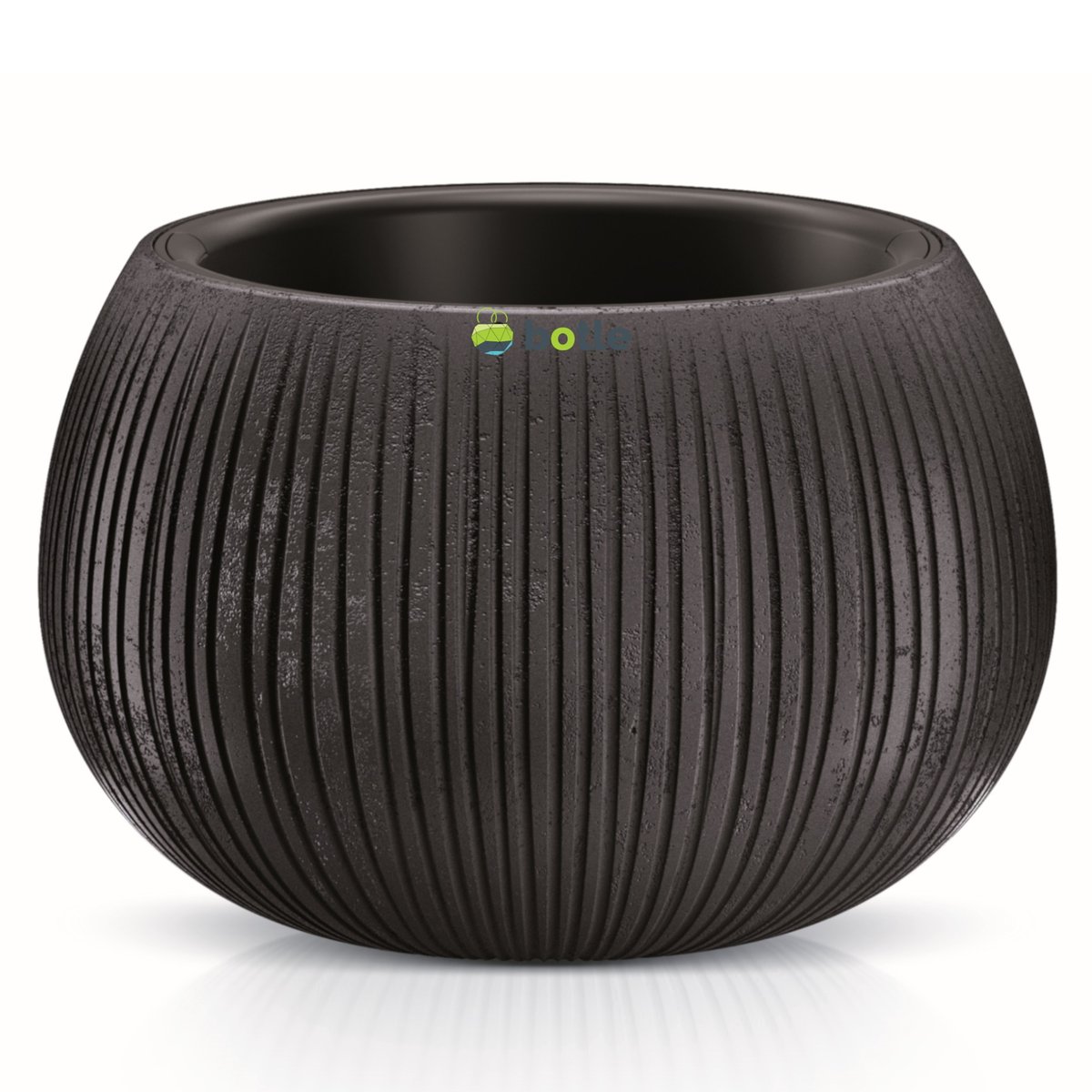 Doniczka osłonka struktura wkład 29x19,5cm Czarny beton okrągła