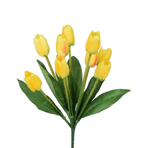 Bukiet tulipanów 37cm BU334 Y01 sztuczne tulipany w bukiecie żółte