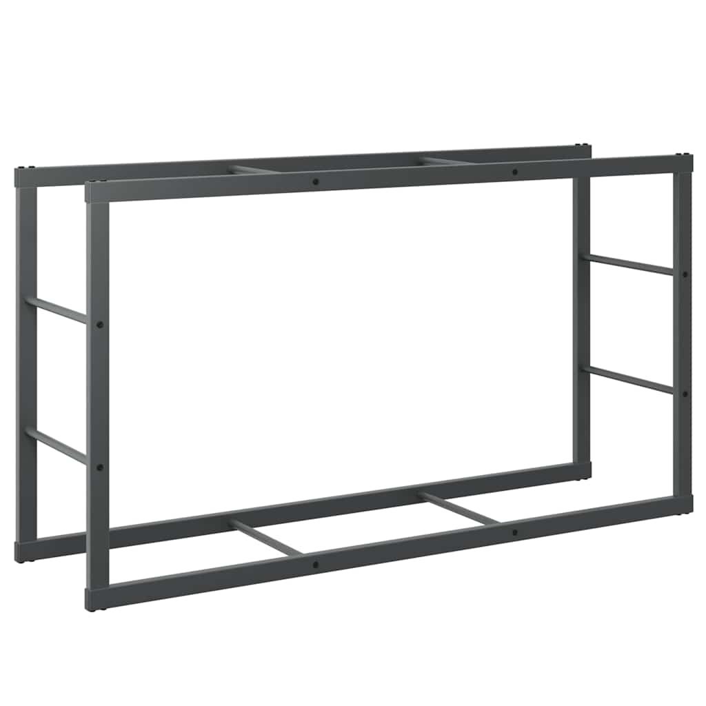 vidaXL Stojak na drewno opałowe czarny 110x30x61 cm stalowy