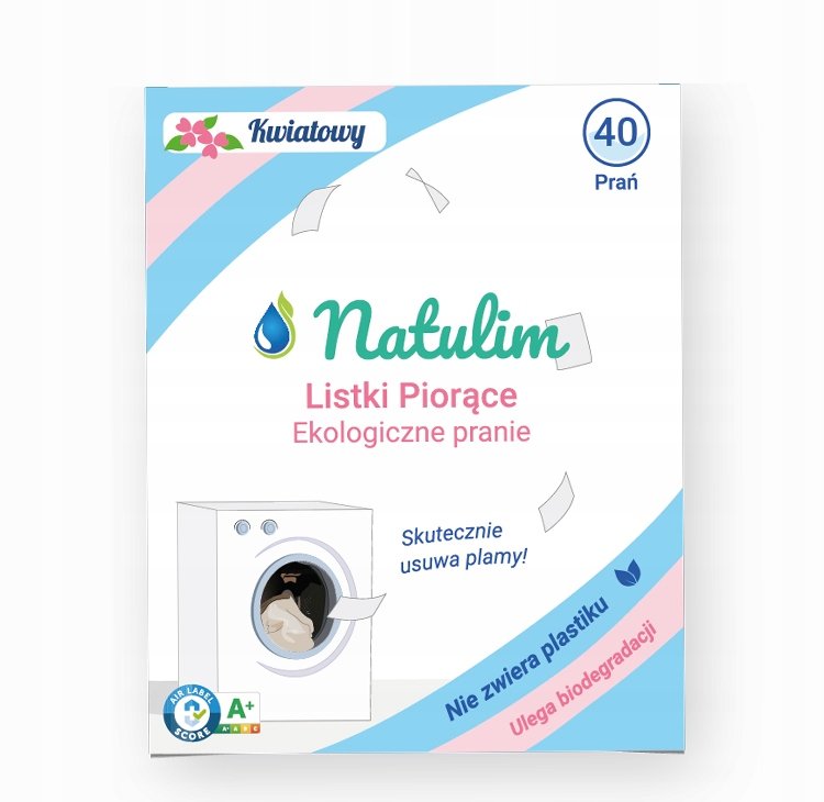 NATULIM Ekologiczne Listki do Prania Bezzapachowe - 40 Prań vegan bio
