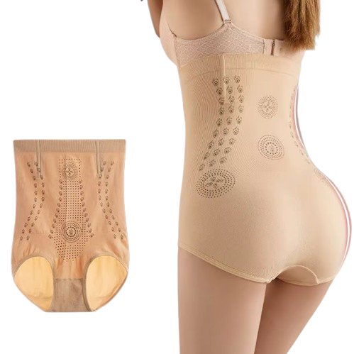 Majtki wyszczuplające wysoki stan – modelujące brzuch, beżowe, L