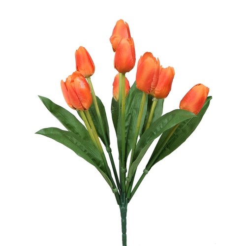 Bukiet tulipanów 37cm BU334 OR01 sztuczne tulipany w bukiecie pomarańczowe