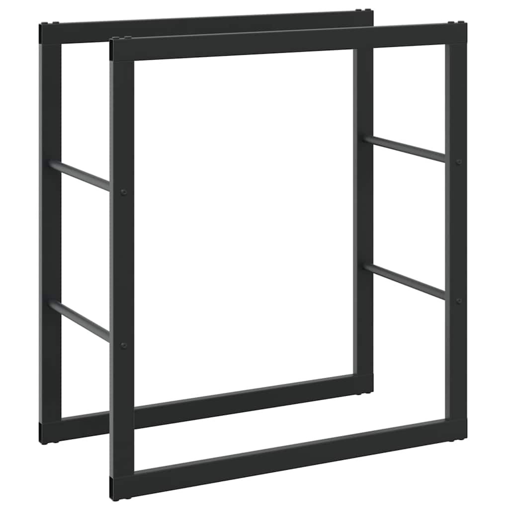 vidaXL Stojak na drewno opałowe czarny 55x30x61 cm stalowy
