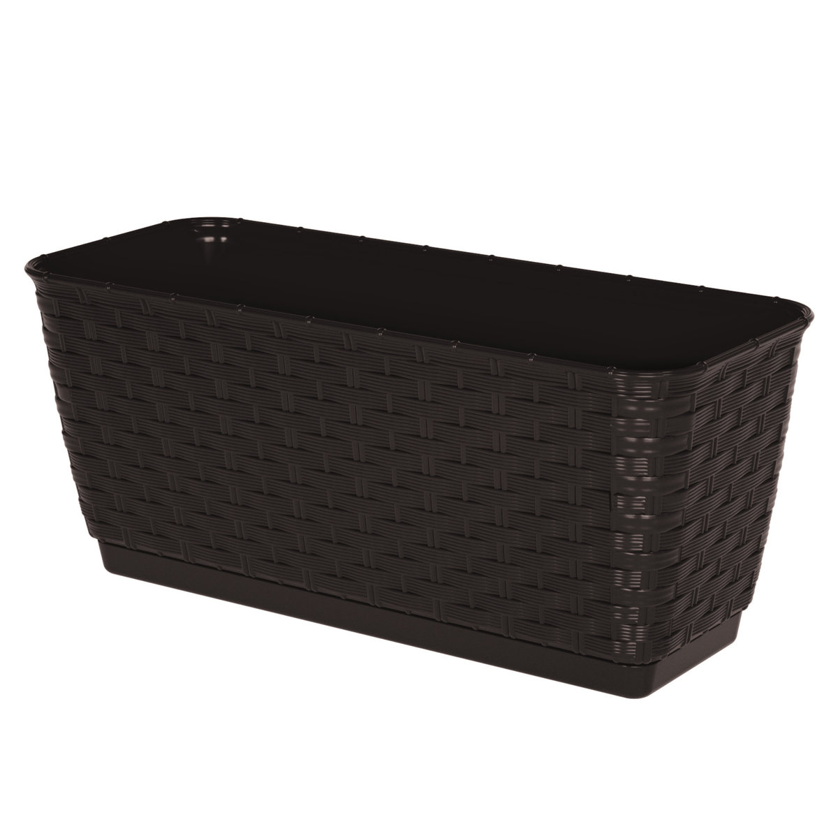Doniczka skrzynka Umbra Rattan na balkon taras parapet 50cm z podstawką