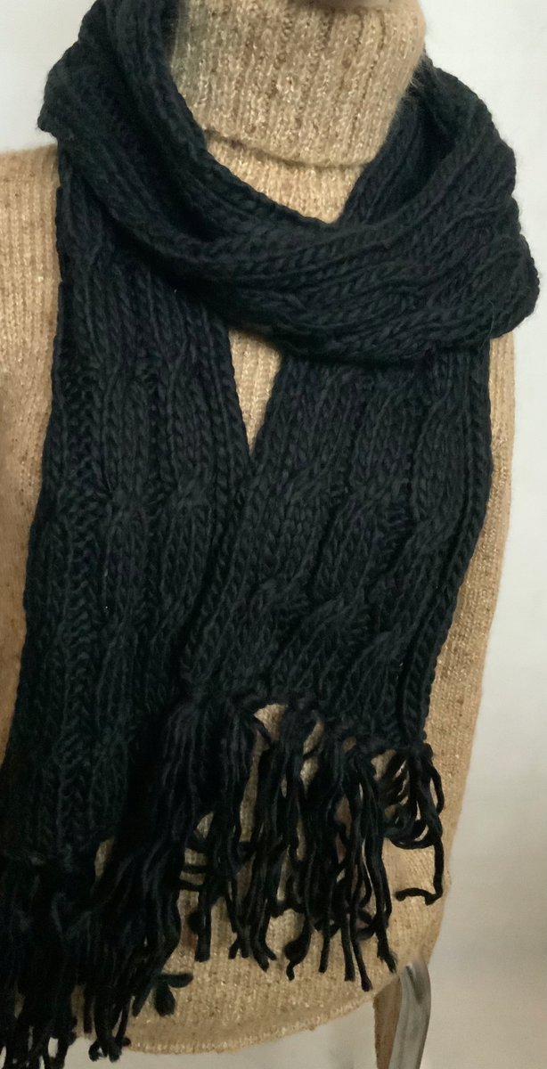Szal Szalik Czarny Damski Premium Hand Made Extra