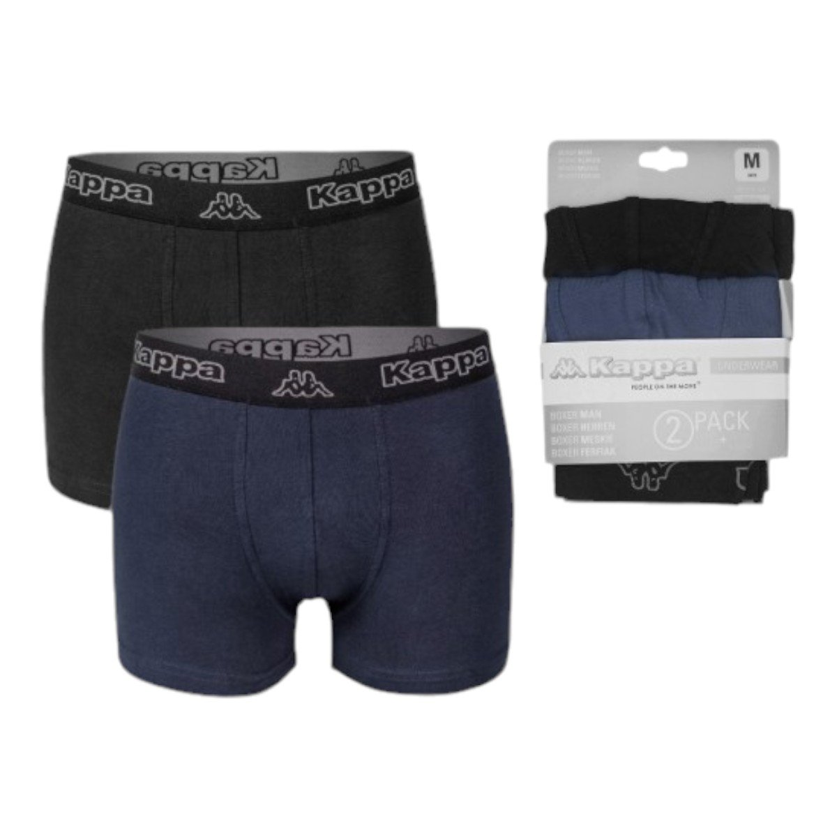 KAPPA BOKSERKI MĘSKIE MAJTKI TRUNK 2 PAK CZARNE/GRANATOWE r.XL