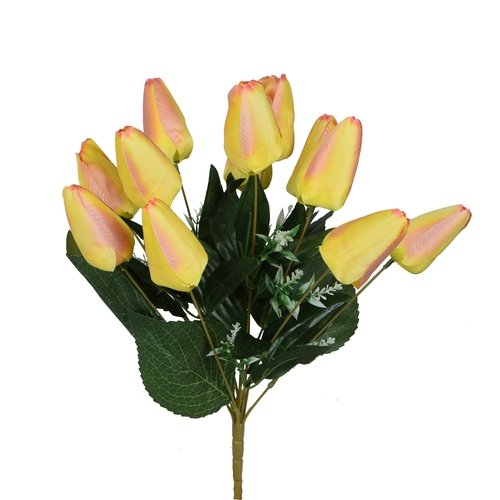 Bukiet tulipanów 45cm BU631 YP1 sztuczny duży żółto różowy