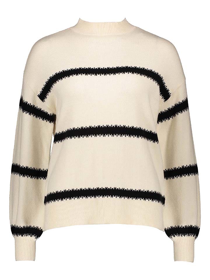 ONLY Sweter w kolorze kremowo-czarnym