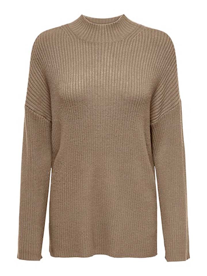 ONLY Sweter w kolorze jasnobrązowym