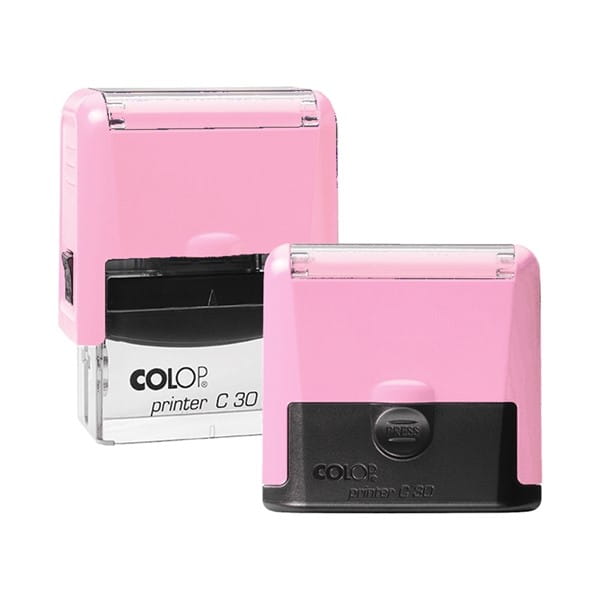 Pieczątka COLOP COMPACT 30 PRO pastelowy różowy - poduszka: czarna 47x18 mm