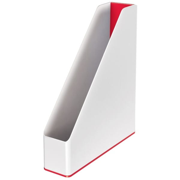 Pojemnik na czasopisma/katalogi plastikowy 73x318x272mm LEITZ WOW biało-czerwony /53621026/