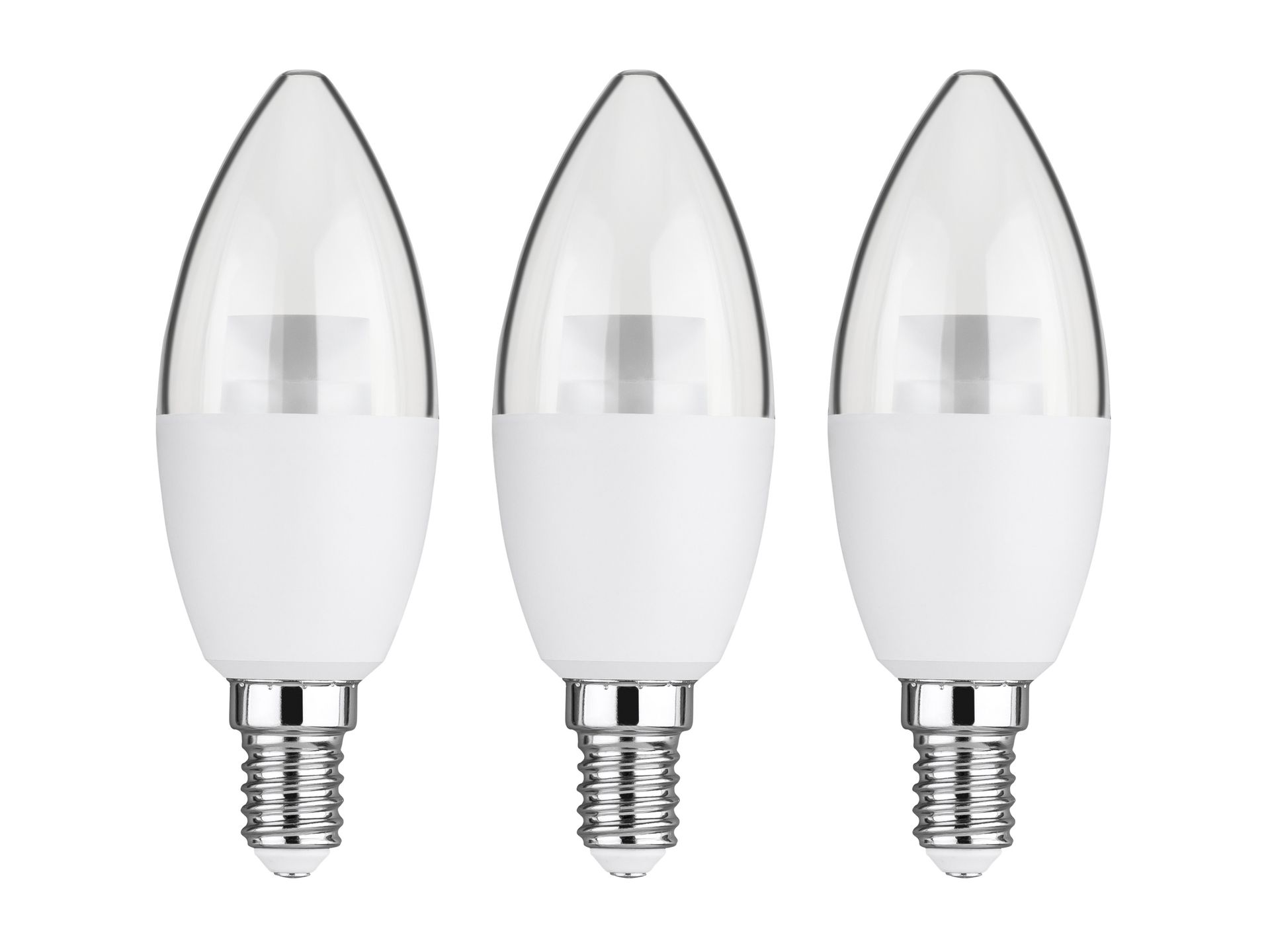 LIVARNO home Żarówki LED, 2 lub 3 sztuki (Świeca E14 o mocy 4,9 W, zestaw 3 szt, Przezroczysty)