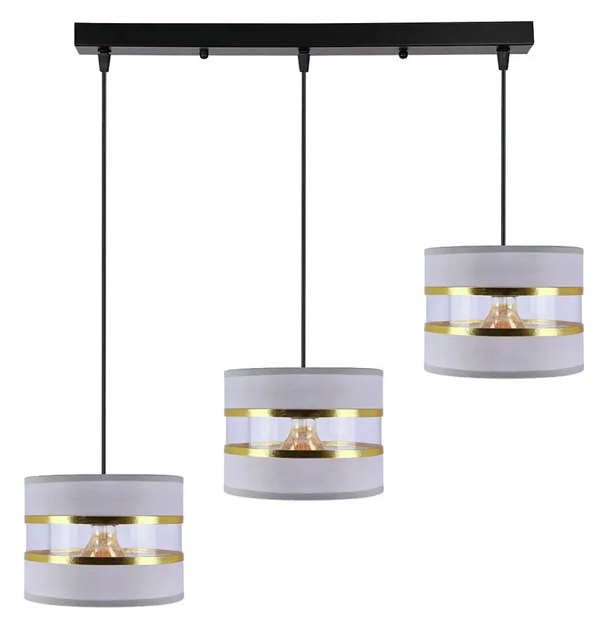 Szara potrójna nowoczesna lampa wisząca - 23X D255 G9-H35