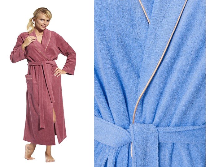 Szlafrok DAMSKI 5XL DUŻY BAWEŁNIANY z paskiem kieszeniami cotton